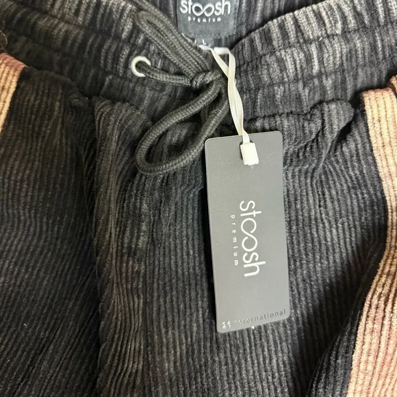 Stoosh Black and Tan Corduroy Color Block Cargo Pants - Picture 9 of 10